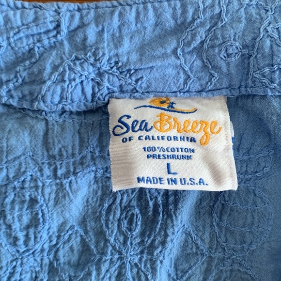 Sea Breeze of California V-neck Swim Cover Up Top Periwinkle Blue USA Size Large - Picture 5 of 8